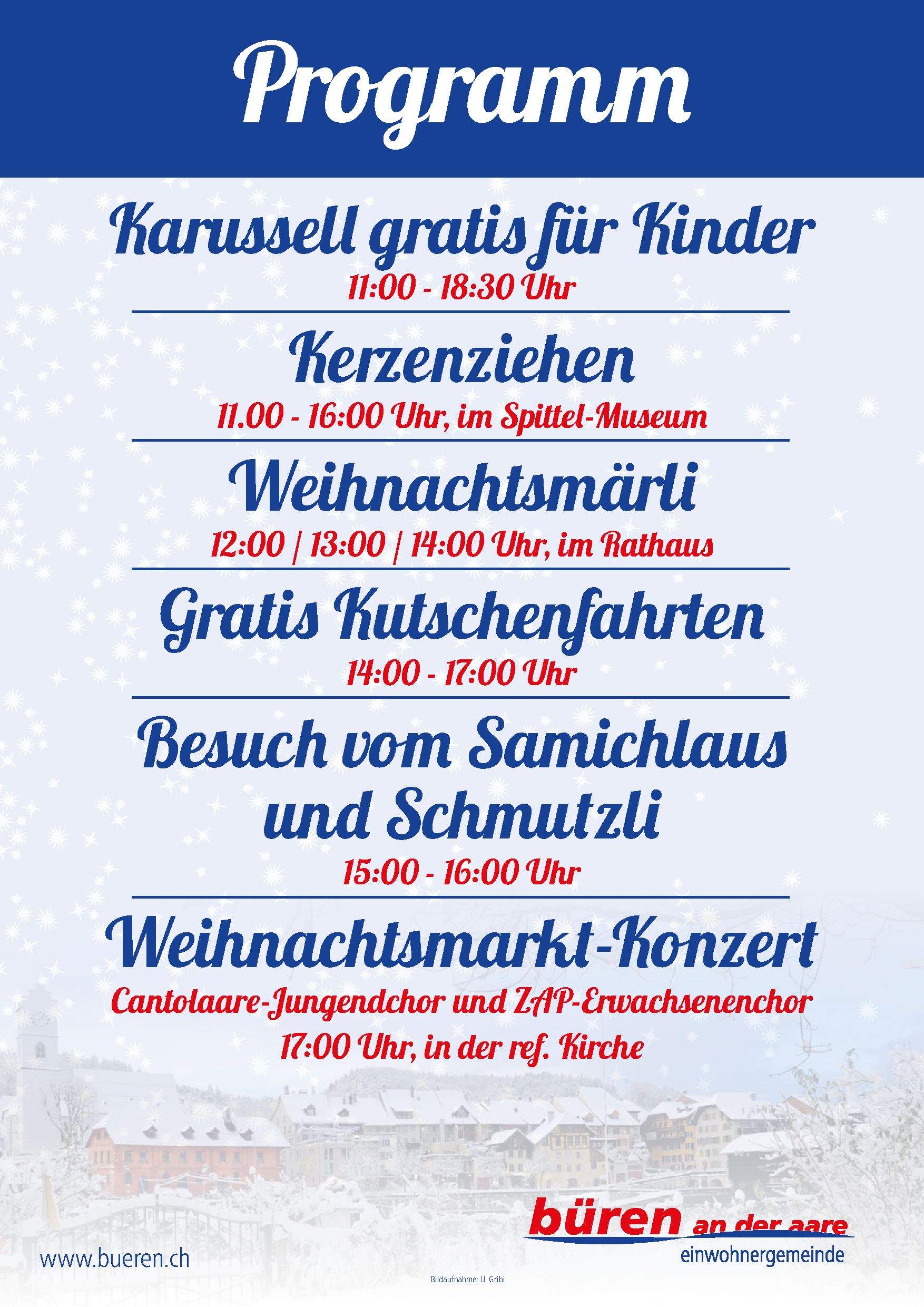 Programm Weihnachtsmarkt 